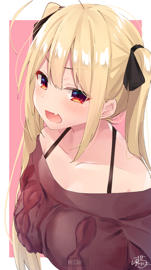 Anime girl with blonde hair and pigtails