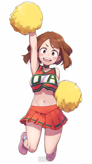 Ochako Uraraka from Boku no Hero Academia as a Cheerleader
