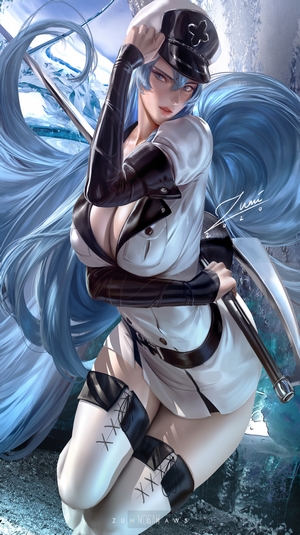 Esdeath in Military Uniform with Sword from Akame ga Kill!