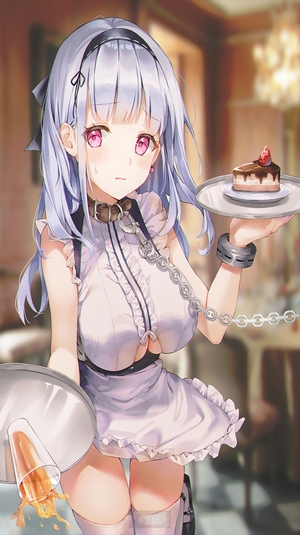 Dido from Azur Lane serving cake