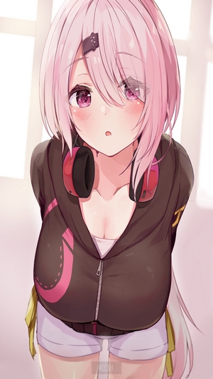 Shiina Yuika with Headphones in Casual Outfit