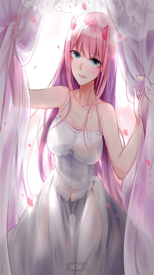 Zero Two in a wedding dress from Darling in the FranXX