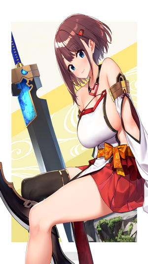 Anime girl with a large sword