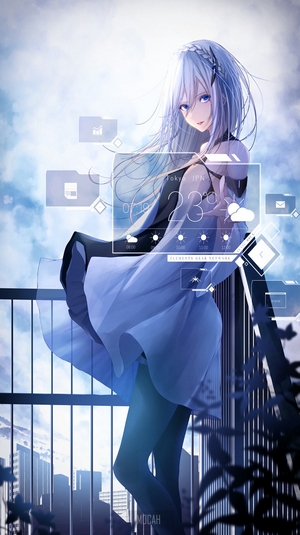 Lacia from Beatless with Flowing White Hair