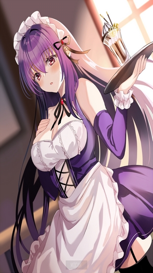Lancer from Fate/Grand Order serving dessert