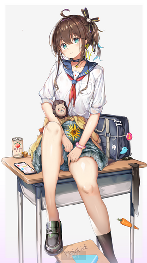 Natsuiro Matsuri in School Uniform with Sunflowers