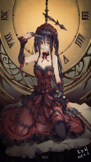 Tokisaki Kurumi from Date A Live with a gun