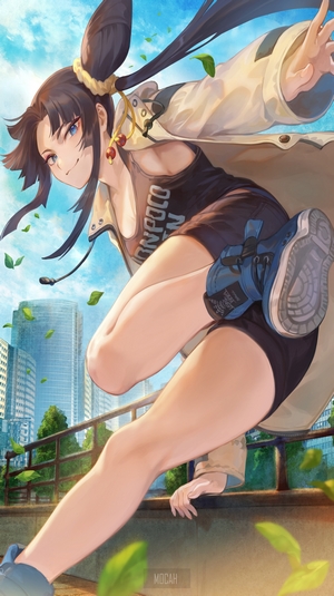 Anime girl with black hair and blue eyes