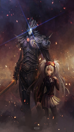 Karas and Yurine in Dark Fantasy Setting