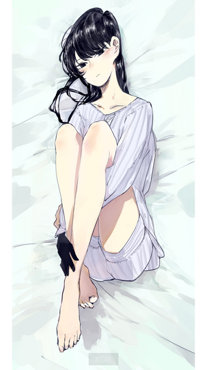 Komi Shouko from Komi-san wa, Comyushou desu. lying on a bed