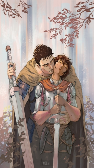 Guts and Casca from Berserk fan art
