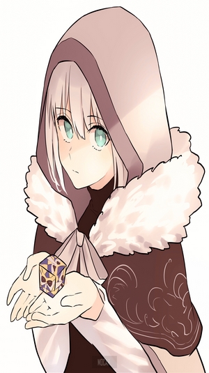 Gray from Fate Series holding a cube