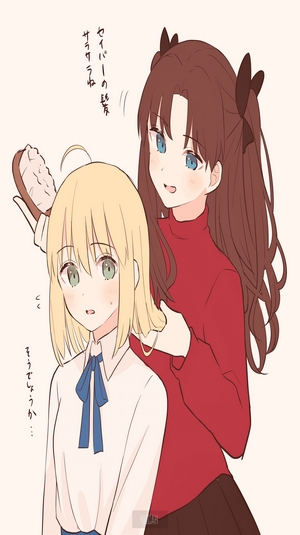 Saber and Rin Tohsaka from Fate Series