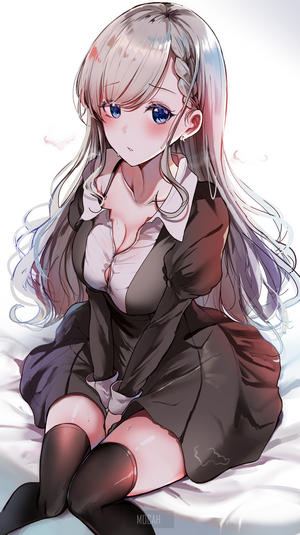 Anime girl with long blonde hair