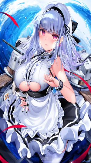 Dido from Azur Lane in a maid outfit