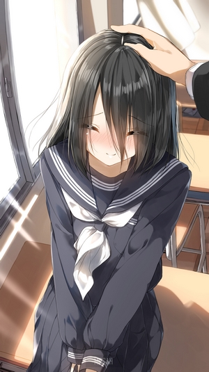School Girl Strikers Anime Girl with Black Hair