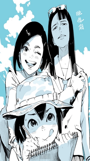 Eizouken ni wa Te wo Dasu na! fan art with Asakusa, Kanamori, and Mizusaki