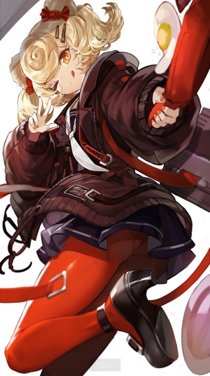 Anime girl with blonde pigtails and red outfit