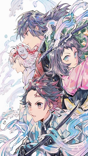 Kimetsu no Yaiba Characters Group Artwork
