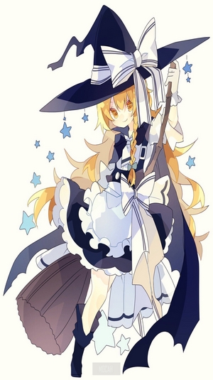 Kirisame Marisa from Touhou, anime witch girl