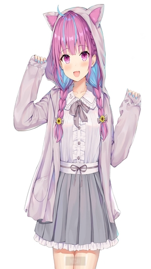Minato Aqua in Cat Ear Hoodie