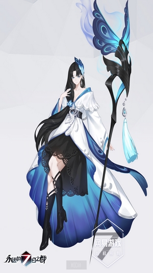 Anime girl with butterfly staff from Forever 7th Capital