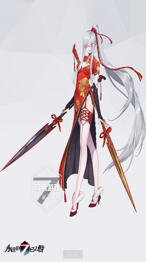 Anime girl with swords from Forever 7th Capital