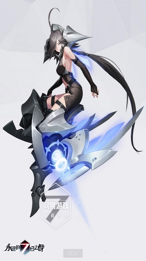 Anime girl on a futuristic mechanical mount from Forever 7th Capital