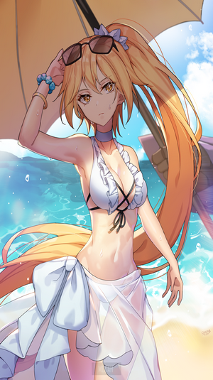 Anime girl in bikini on beach from Forever 7th Capital