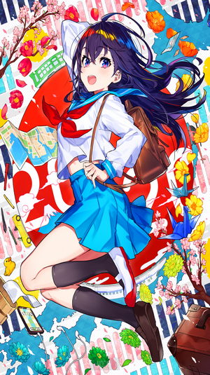 Vibrant Anime Girl in Colorful Setting by Mika Pikazo