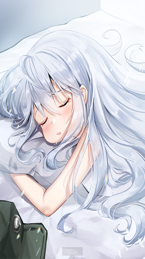 Anime girl sleeping peacefully