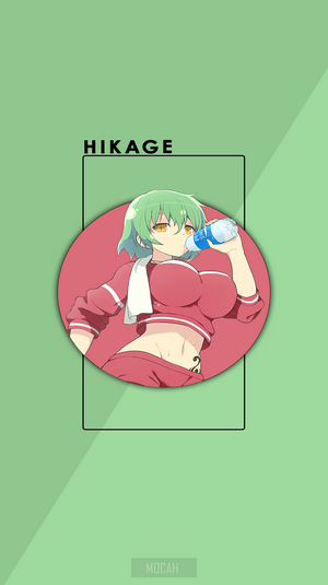 Hikage from Senran Kagura drinking from a bottle
