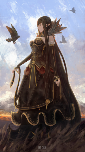 Assassin of Red (Semiramis) from Fate/Apocrypha with Pigeons