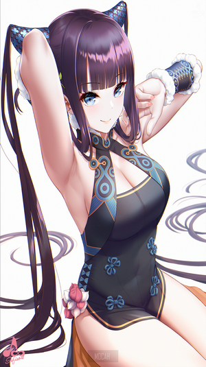 Anime Girl with Blue Eyes and Long Hair