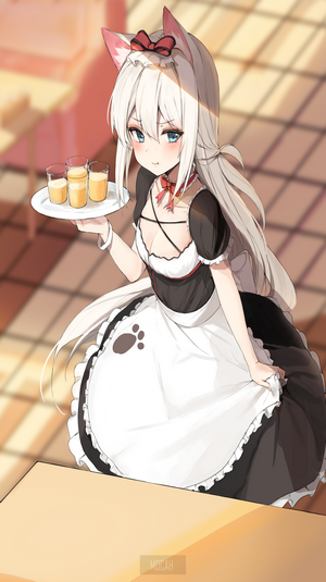 Hammann from Azur Lane serving drinks