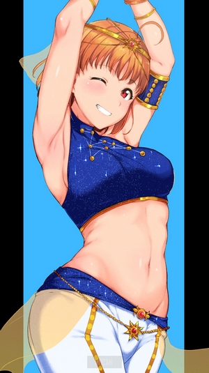 Anime girl in starry outfit