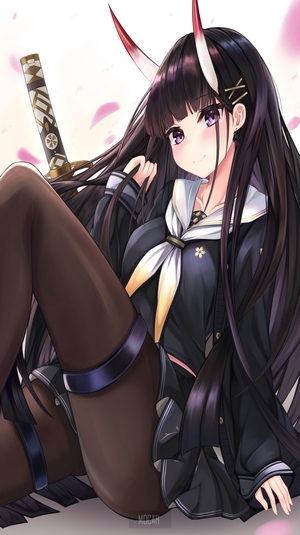 Noshiro from Azur Lane with a katana