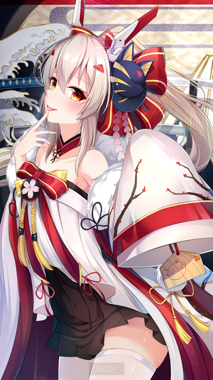 Ayanami from Azur Lane in traditional Japanese attire