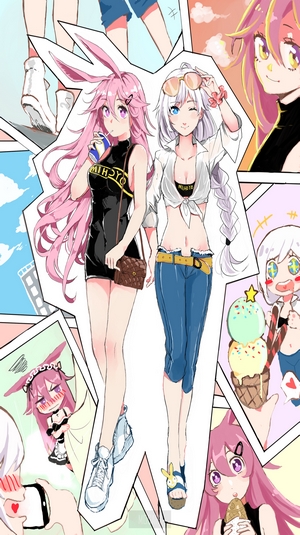 Yae Sakura from Honkai Impact 3rd with a friend
