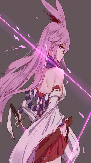 Yae Sakura from Honkai Impact 3rd with swords