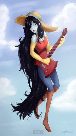 Marceline the Vampire Queen from Adventure Time playing guitar