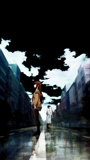 Makise Kurisu and Okabe Rintarou from Steins;Gate