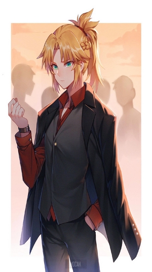 Mordred from Fate/Apocrypha in a suit