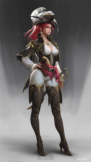 Anime Pirate Girl with Sword
