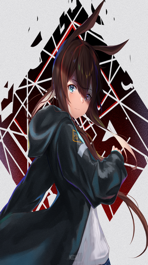 Anime girl with brown hair and bunny ears