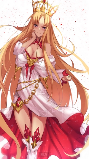Anime girl with crown and long blonde hair