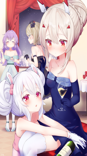 Azur Lane girls at a party