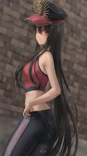 Anime girl with long hair and hat from Fate Series