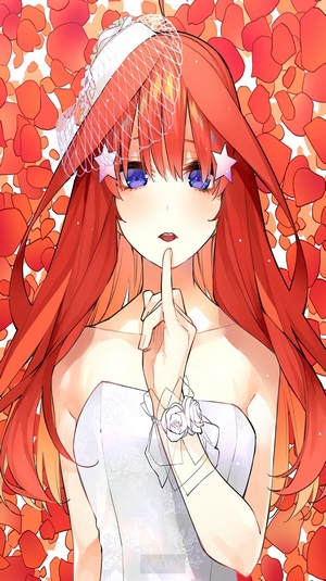 Itsuki Nakano from The Quintessential Quintuplets in a wedding dress