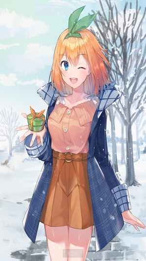 Nakano Yotsuba from 5-toubun no Hanayome in winter